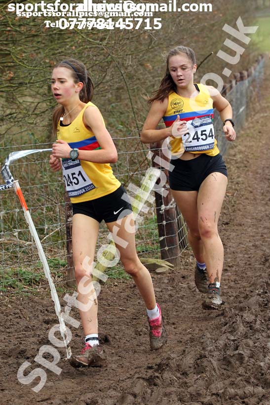 Womens under-20s, 2020 British Athletics Inter Counties Cross Country Champs., Prestwold Hall, Loughborough. Photo: David T. Hewitson/Sports for All Pics